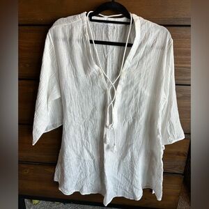 Robin Piccone Cream Textured Swim Coverup